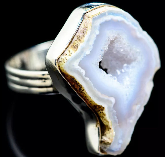 Coconut Geode & Sterling Silver /Sz11